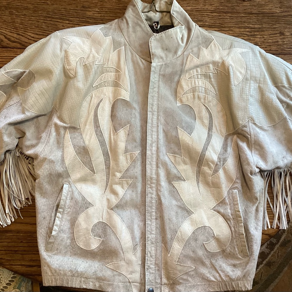 80’s Suede and Leather Appliqué Fringe Jacket - Picture 7 of 15